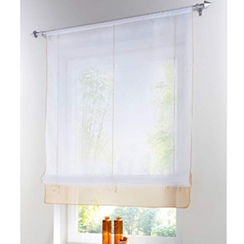 SIMPVALE 1 Piece Roman Blinds - Sheer Short Curtain for Window Interior Decoration - for Kitchen, Bedroom, Living Room, Balcony and Bathroom