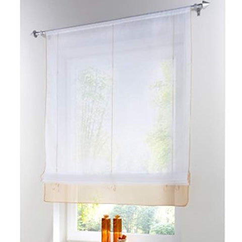 SIMPVALE 1 Piece Roman Blinds - Sheer Short Curtain for Window Interior Decoration - for Kitchen, Bedroom, Living Room, Balcony and Bathroom