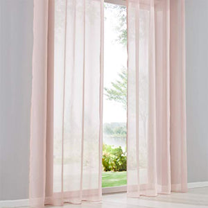 SIMPVALE 2 Pieces Voile Curtains Transparent Sheers for Windows and Balcony, Cafe, Width 140cm