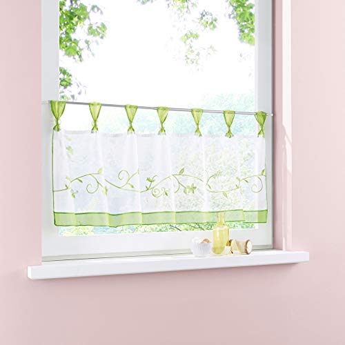 Smithoom Cafe Curtain Embroidered Valances Short Net Curtains Window Interior Decoration for Kitchen Balcony