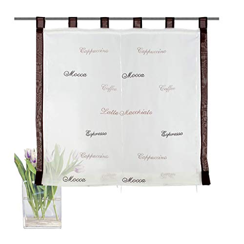 Smithoom 1 Piece Roman Blind for Kitchen Living Room Balcony - Liftable Transparent Voile Window Curtain