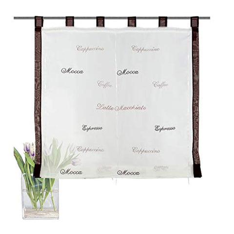 Smithoom 1 Piece Roman Blind for Kitchen Living Room Balcony - Liftable Transparent Voile Window Curtain