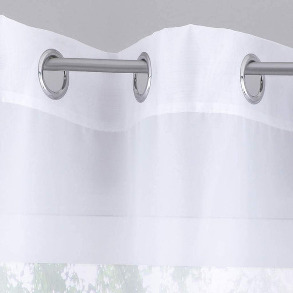SIMPVALE 2 Panels Curtains Transparent Sheer Voile Curtains with Eyelet for Windows Balcony Living Room, White,55"(Width) x 98"(Drop)