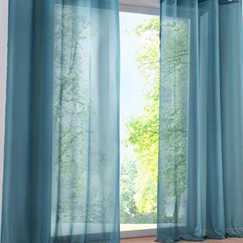 SIMPVALE 2 Pieces Voile Curtains Transparent Sheers for Windows and Balcony, Cafe, Width 140cm