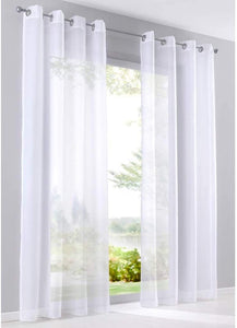 SIMPVALE 2 Panels Curtains Transparent Sheer Voile Curtains with Eyelet for Windows Balcony Living Room, White,55"(Width) x 98"(Drop)