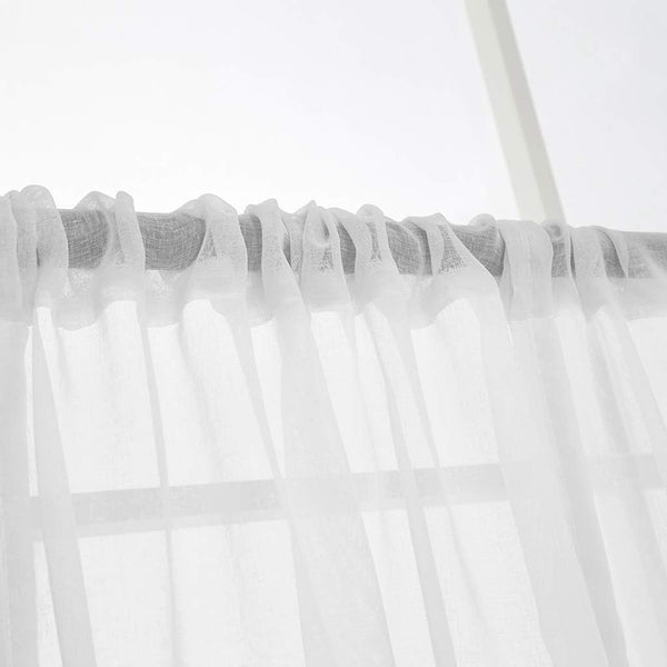 Smithoom Tulle Roman Curtains Solid Color Translucent Roman Blinds Bow Knot Voile Vertical Curtain Rod Pocket, White, 140x140 cm