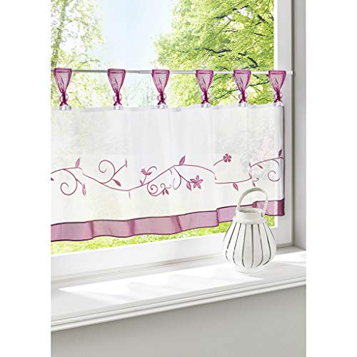Smithoom Cafe Curtain Embroidered Valances Short Net Curtains Window Interior Decoration for Kitchen Balcony