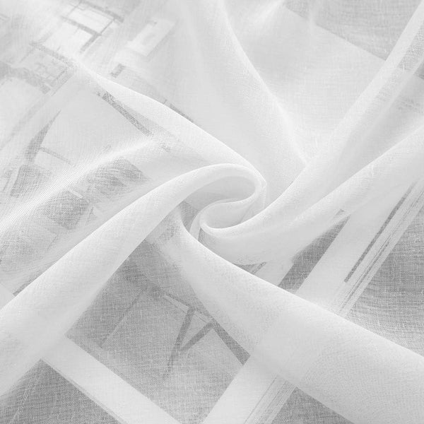 Smithoom Tulle Roman Curtains Solid Color Translucent Roman Blinds Bow Knot Voile Vertical Curtain Rod Pocket, White, 140x140 cm