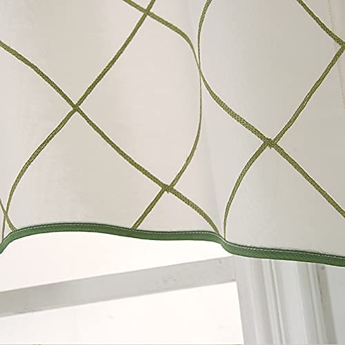 Geometric Embroideried Design 52” Window Valance