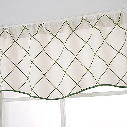 Geometric Embroideried Design 52” Window Valance