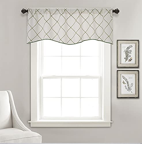 Geometric Embroideried Design 52” Window Valance