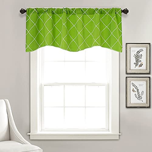 Geometric Embroideried Design 52” Window Valance