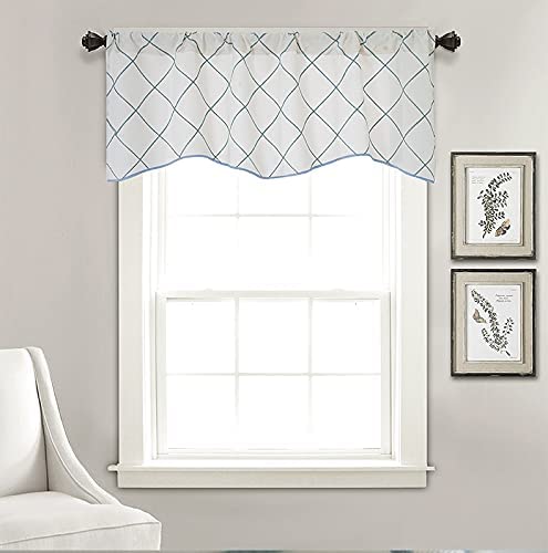 Geometric Embroideried Design 52” Window Valance