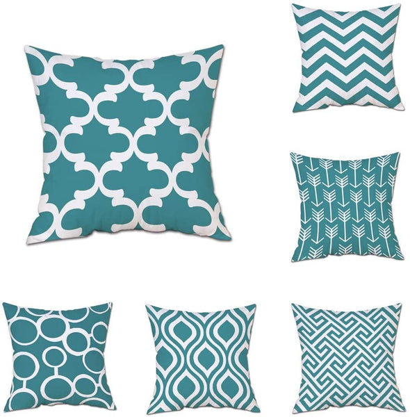 Set of 6 Geometric Patterns Pillow Case 18" x 18"