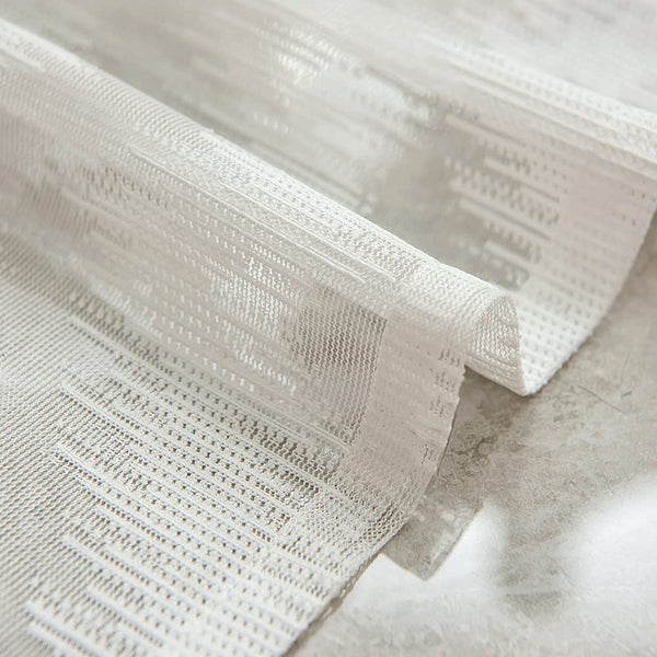 SMITHOOM 1 Piece Sheer Roman Curtain Rod Pocket Wave Embroidered White Voile Panels for Kitchen Balcony Bathroom Bedroom Living Room Door/Window Decoration 60x120cm