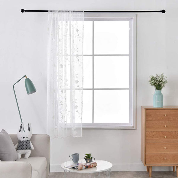 Floral Embroideried Sheer Roman Blinds in White