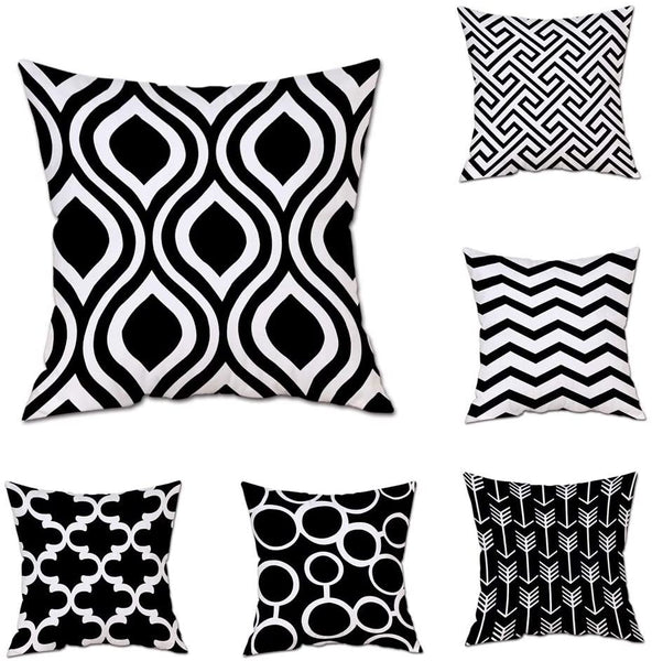 Set of 6 Geometric Patterns Pillow Case 18" x 18"