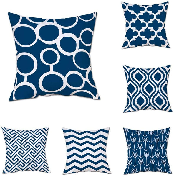 Set of 6 Geometric Patterns Pillow Case 18" x 18"