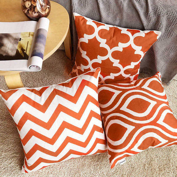 Set of 6 Geometric Patterns Pillow Case 18" x 18"